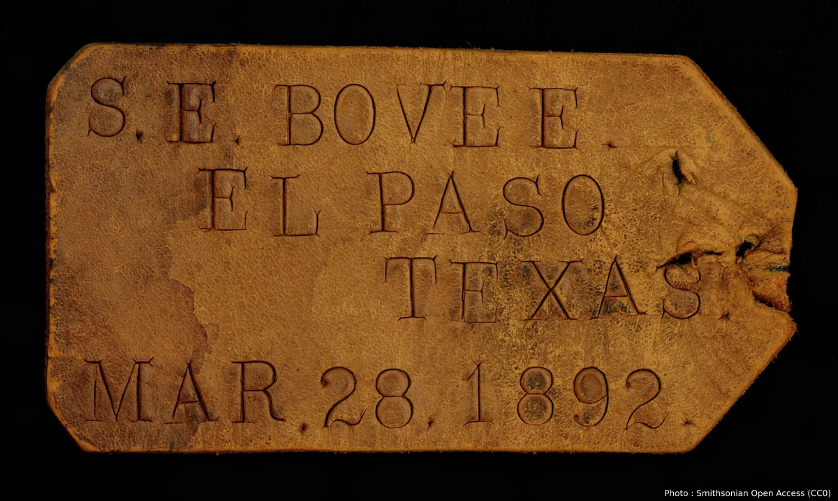 S.E. Bovee El Paso, Texas luggage Owney tag