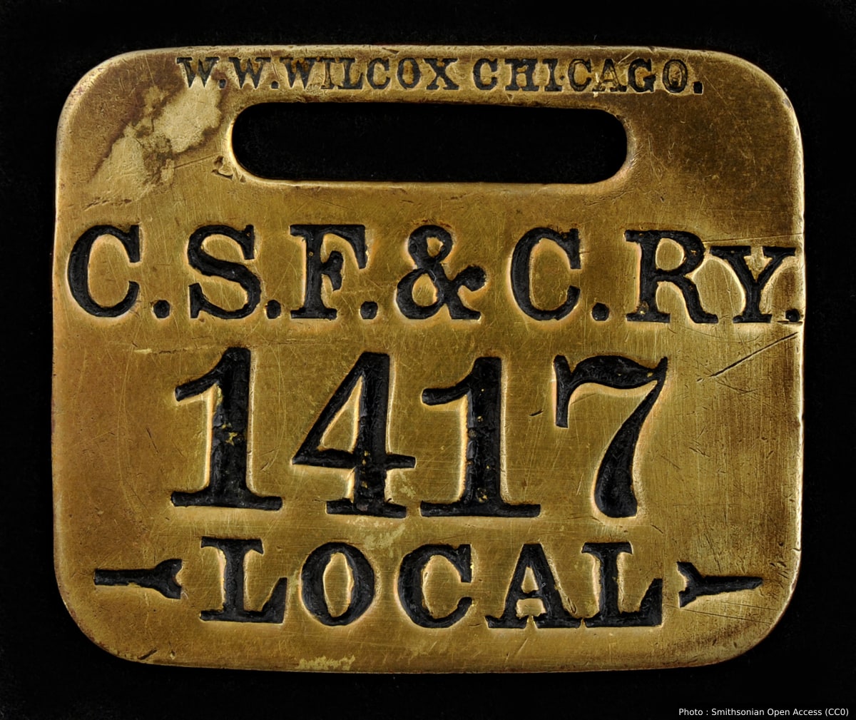 Chicago, Santa Fe, and California Railroad Owney tag